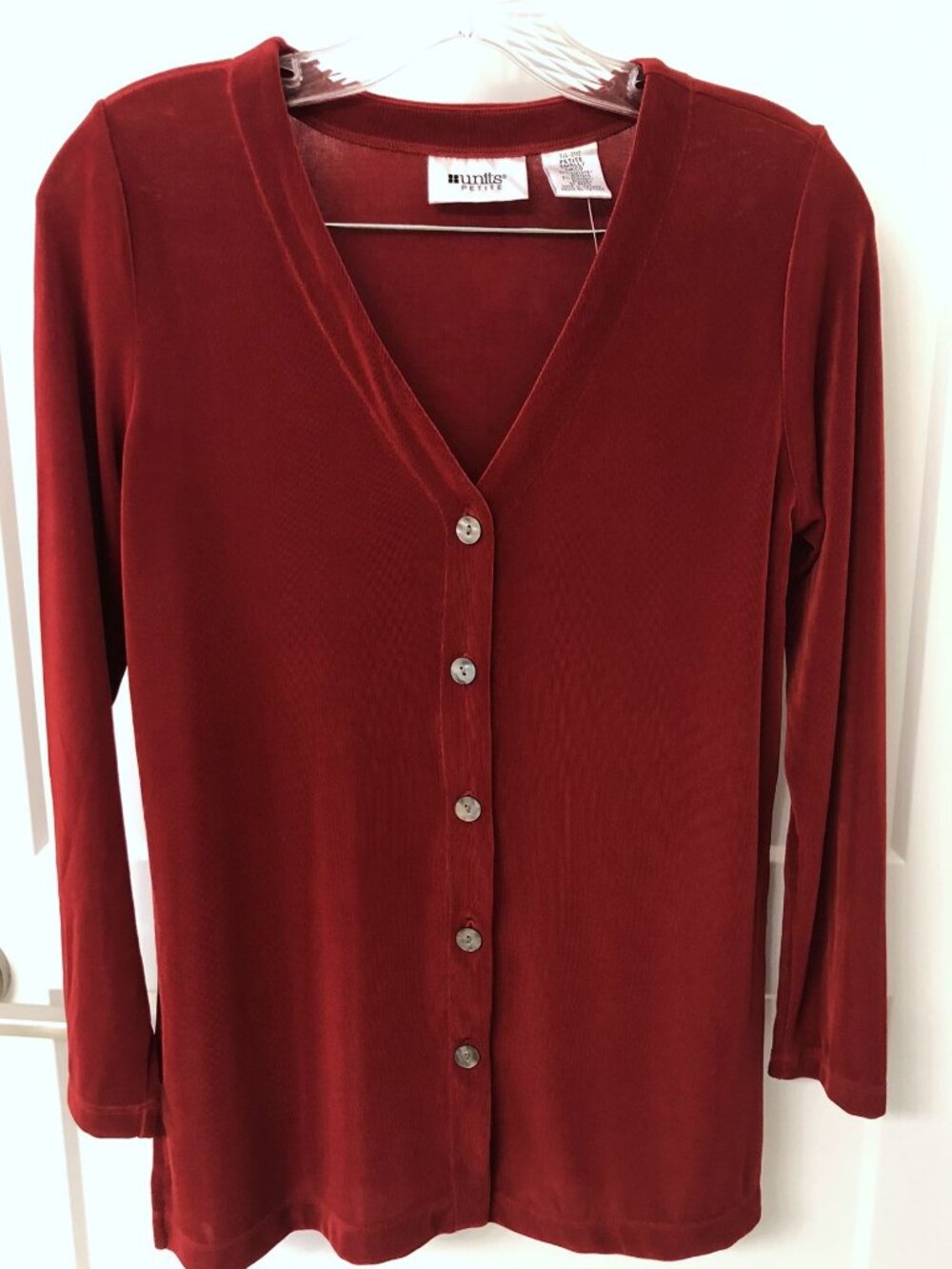 Units Red Three Piece Travel Knit Ensemble, Size Petite Small, New With Tags